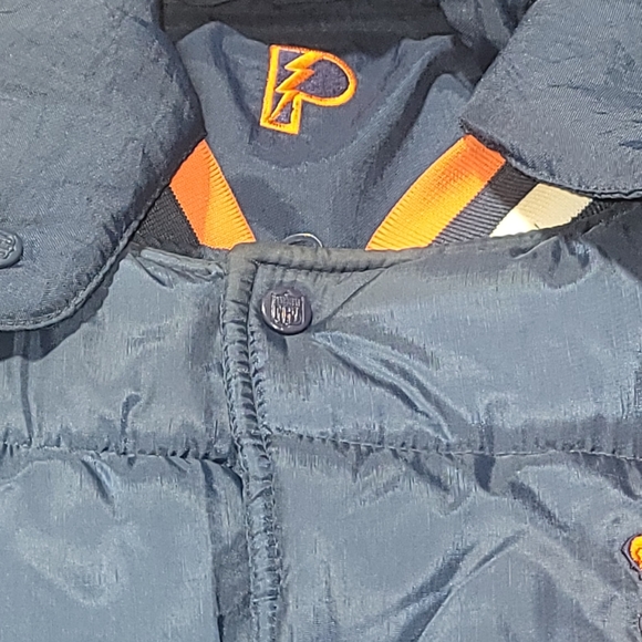 Vintage Chicago Bears Puffer Jacket Game Day Mens Size XXL Navy/Orange Full Zip - Picture 12 of 12